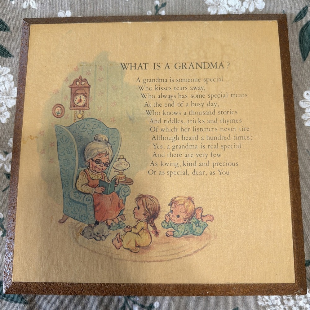 Wall Hanging Plaque "What Is A Grandma?" Heirloom Editions To Have & Hold 1976